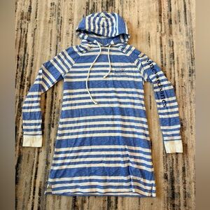 Women’s XXS Or Junior’s Vineyard Vines Logo Stripped Hooded Dress / Coverup